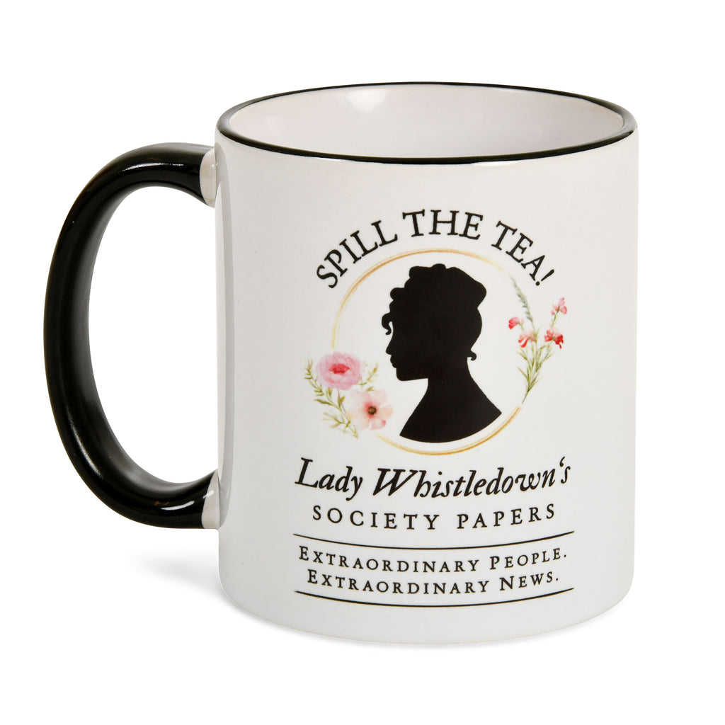 Produktbild Spill the Tea! Society Papers-mugg för Bridgerton-fans