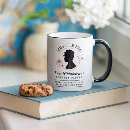 Produktbild Spill the Tea! Society Papers-mugg för Bridgerton-fans