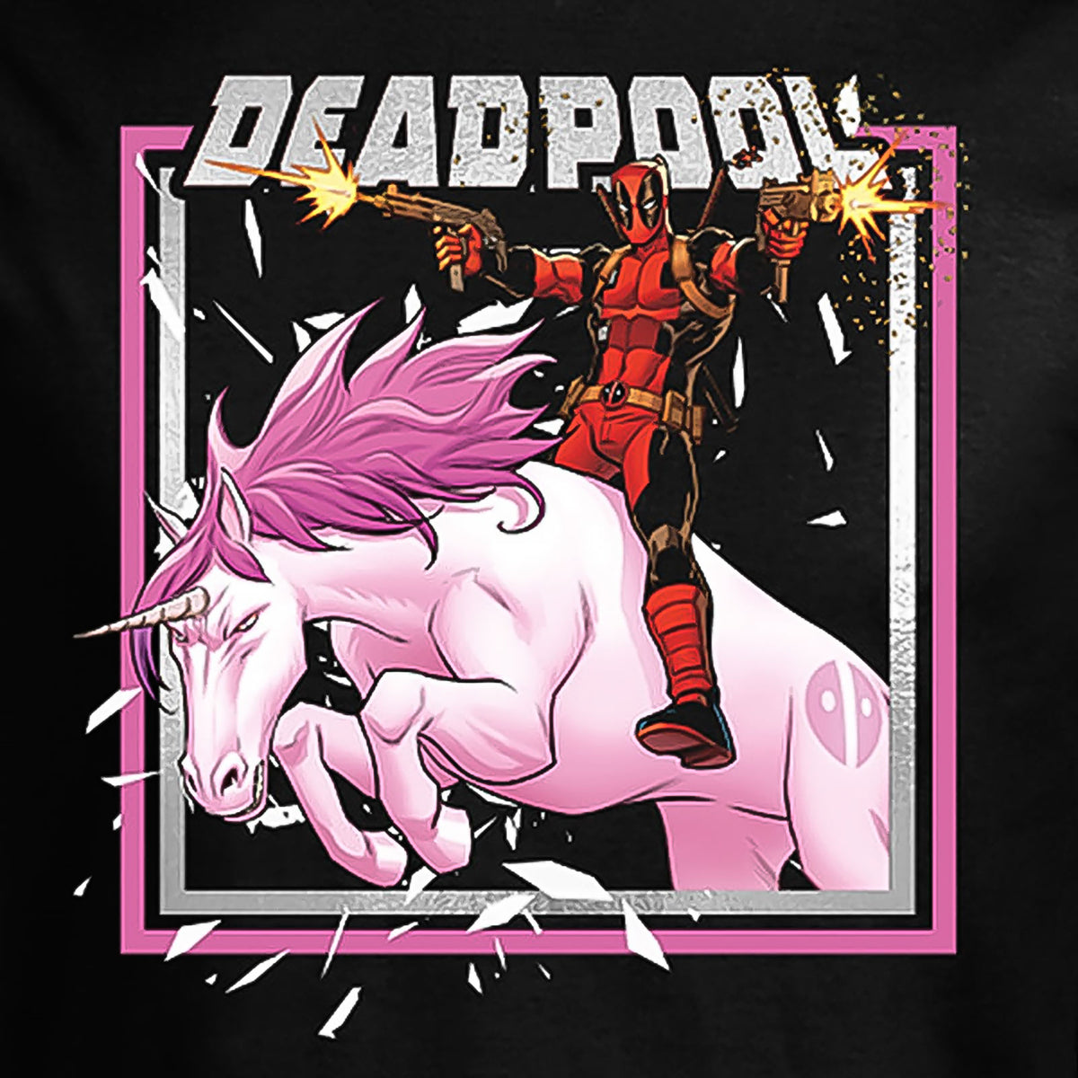 Produktbild Deadpool - Pink Unicorn Ride T-shirt svart