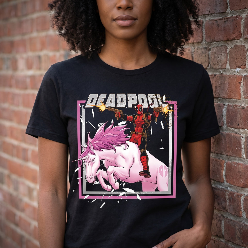 Produktbild Deadpool - Pink Unicorn Ride T-shirt svart