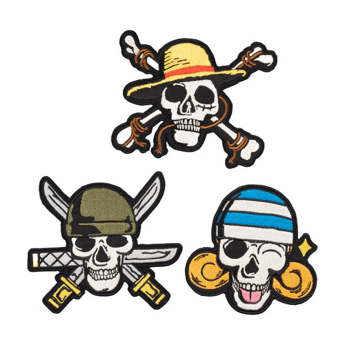 Produktbild One Piece - Dödskalle-tygmärken 3-pack
