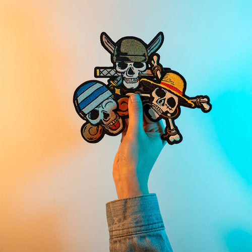 Produktbild One Piece - Dödskalle-tygmärken 3-pack