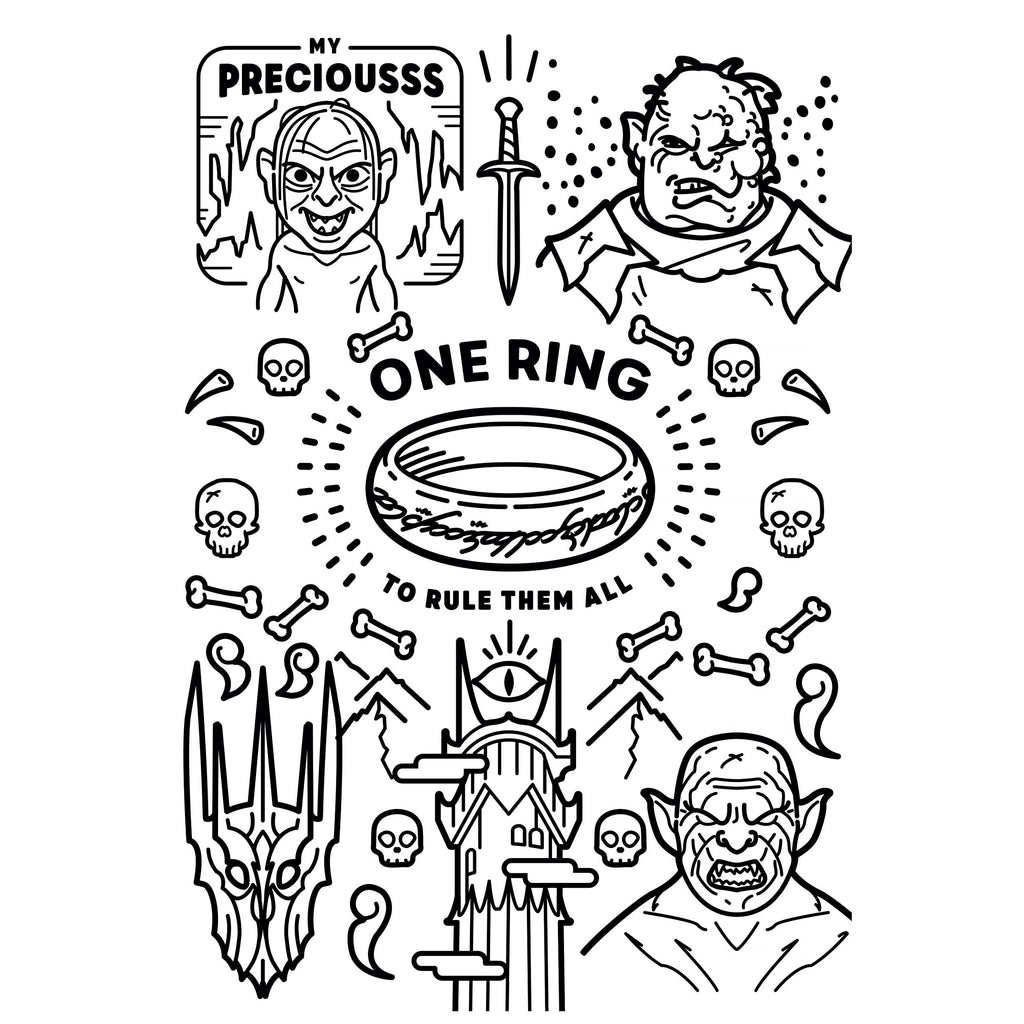 Produktbild Sagan om Ringen - Ringens Brödraskap Pennset 12-pack med 2 målarbilder