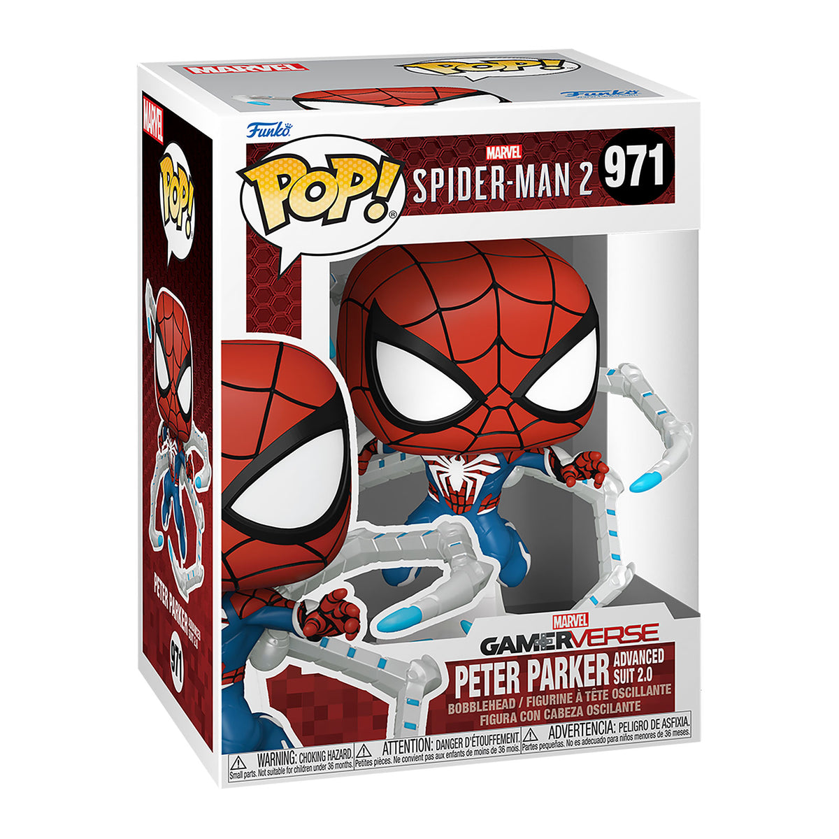 Produktbild Spider-Man 2 - Peter Parker Advanced Suit 2.0 Marvel Funko Pop Vickfigur