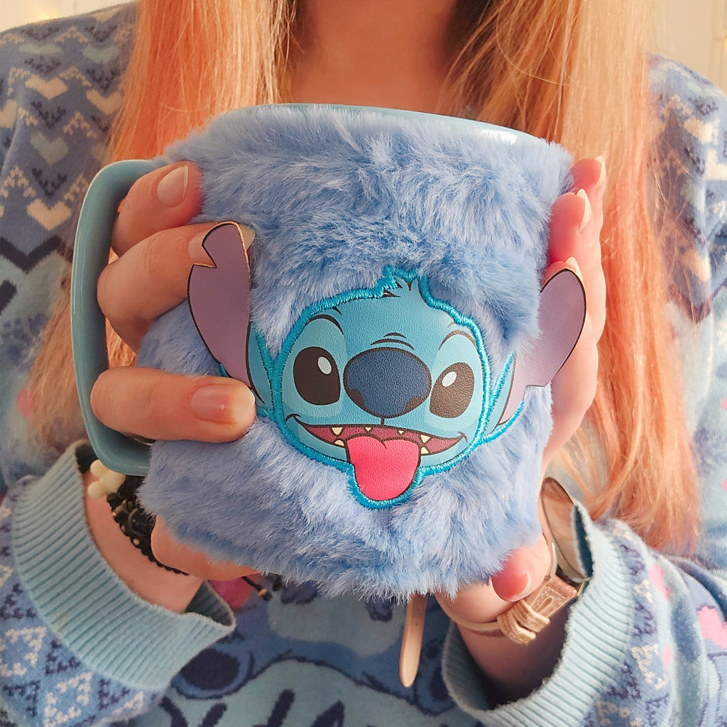 Produktbild Stitch-mugg med plyschöverdrag - Lilo & Stitch