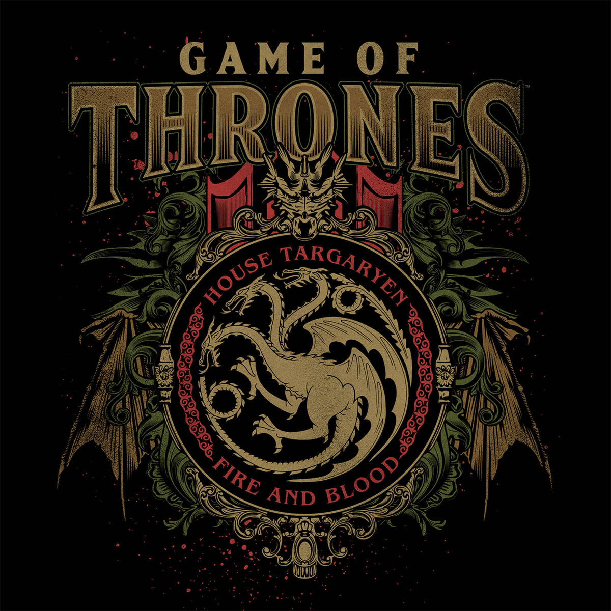 Produktbild Game of Thrones - Targaryen Ornaments T-shirt svart