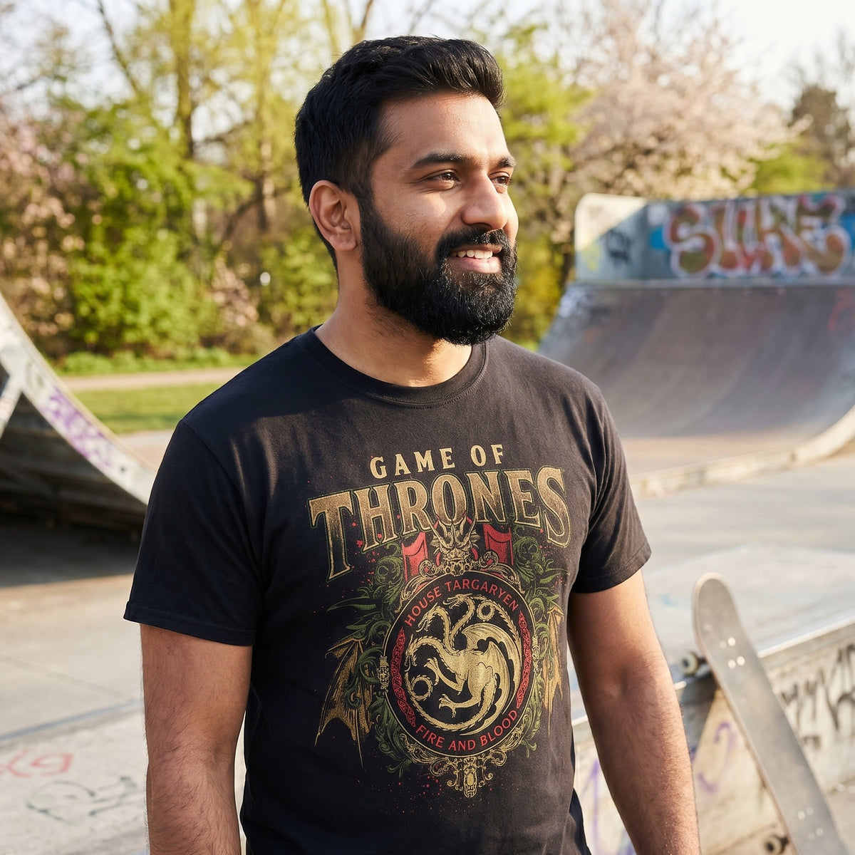 Produktbild Game of Thrones - Targaryen Ornaments T-shirt svart