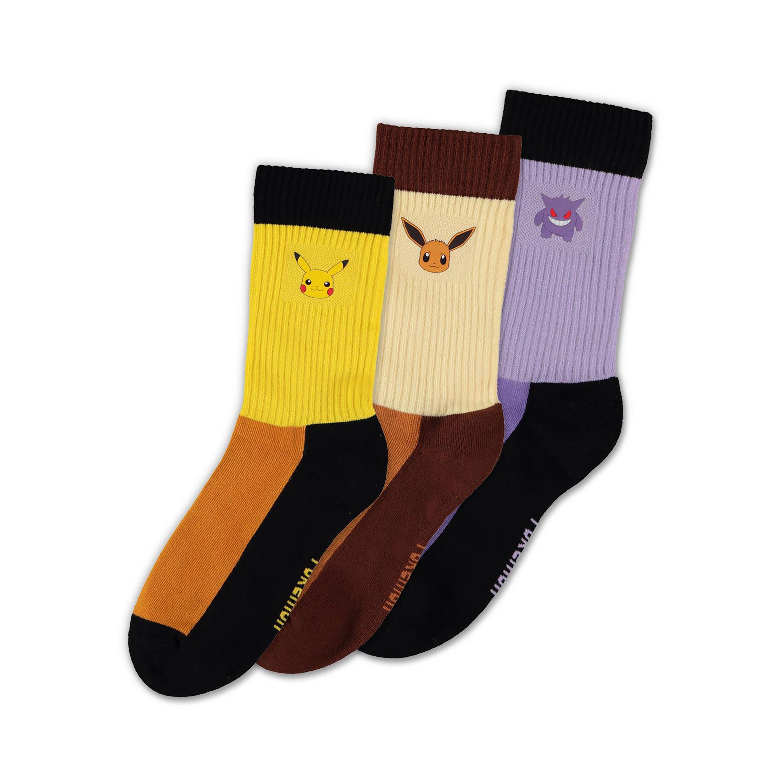 Produktbild Pokemon - Pikachu, Eevee och Gengar strumpor 3-pack