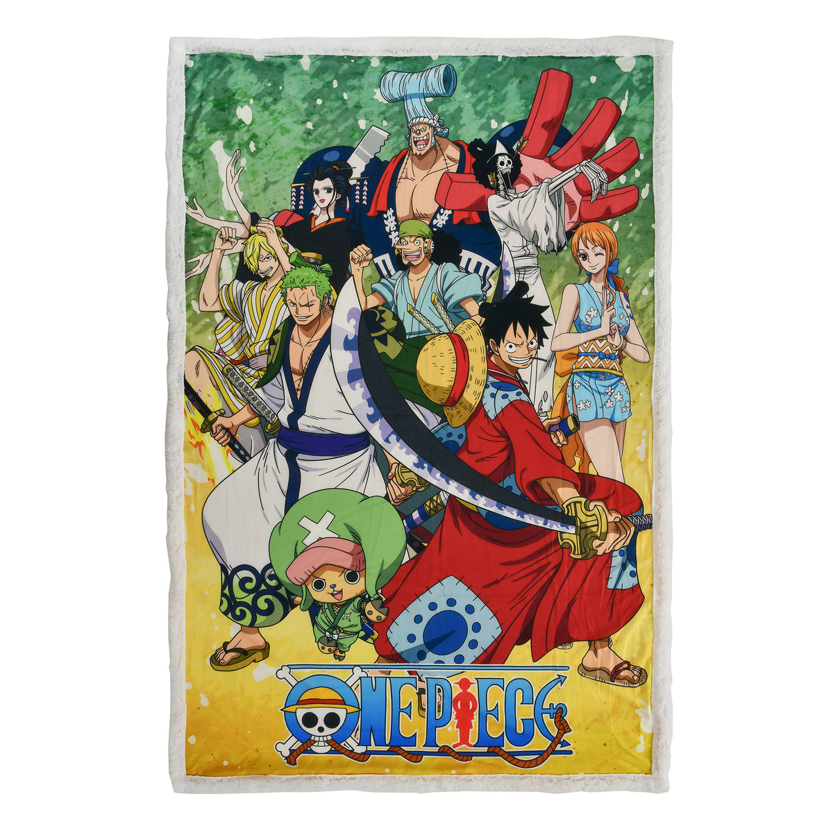 Produktbild One Piece - Gruppfilt med teddytyg