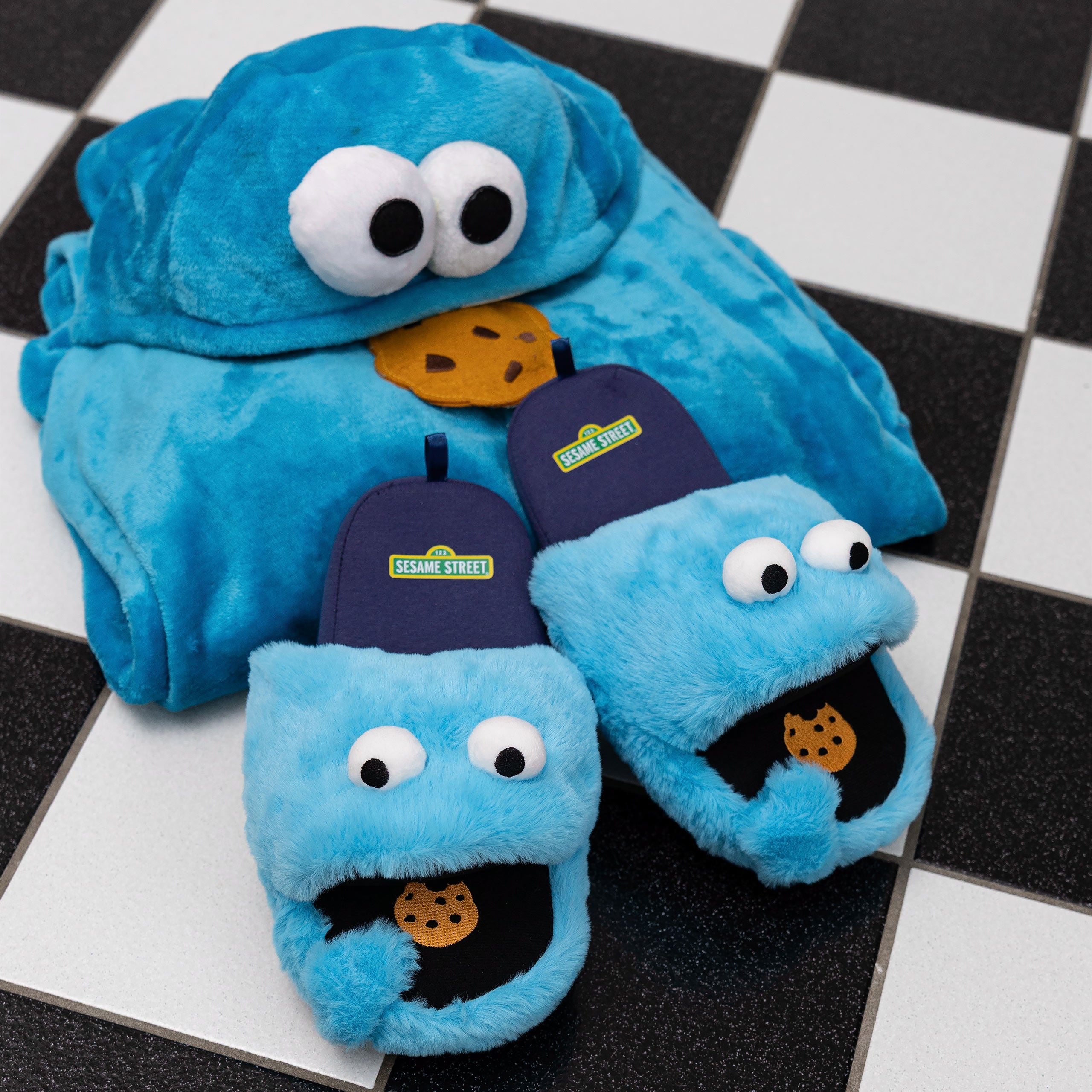 Produktbild Cookie Monster Plysch Tofflor - Sesame Street