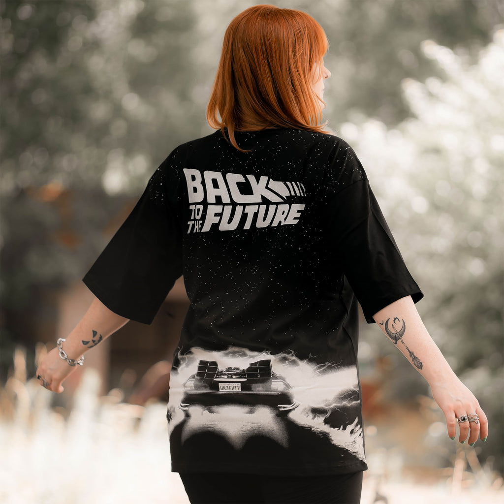 Produktbild Tillbaka till framtiden - Svart oversize T-shirt DeLorean