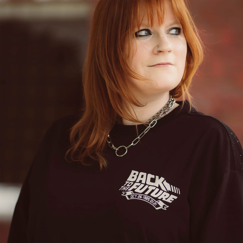 Produktbild Tillbaka till framtiden - Svart oversize T-shirt DeLorean