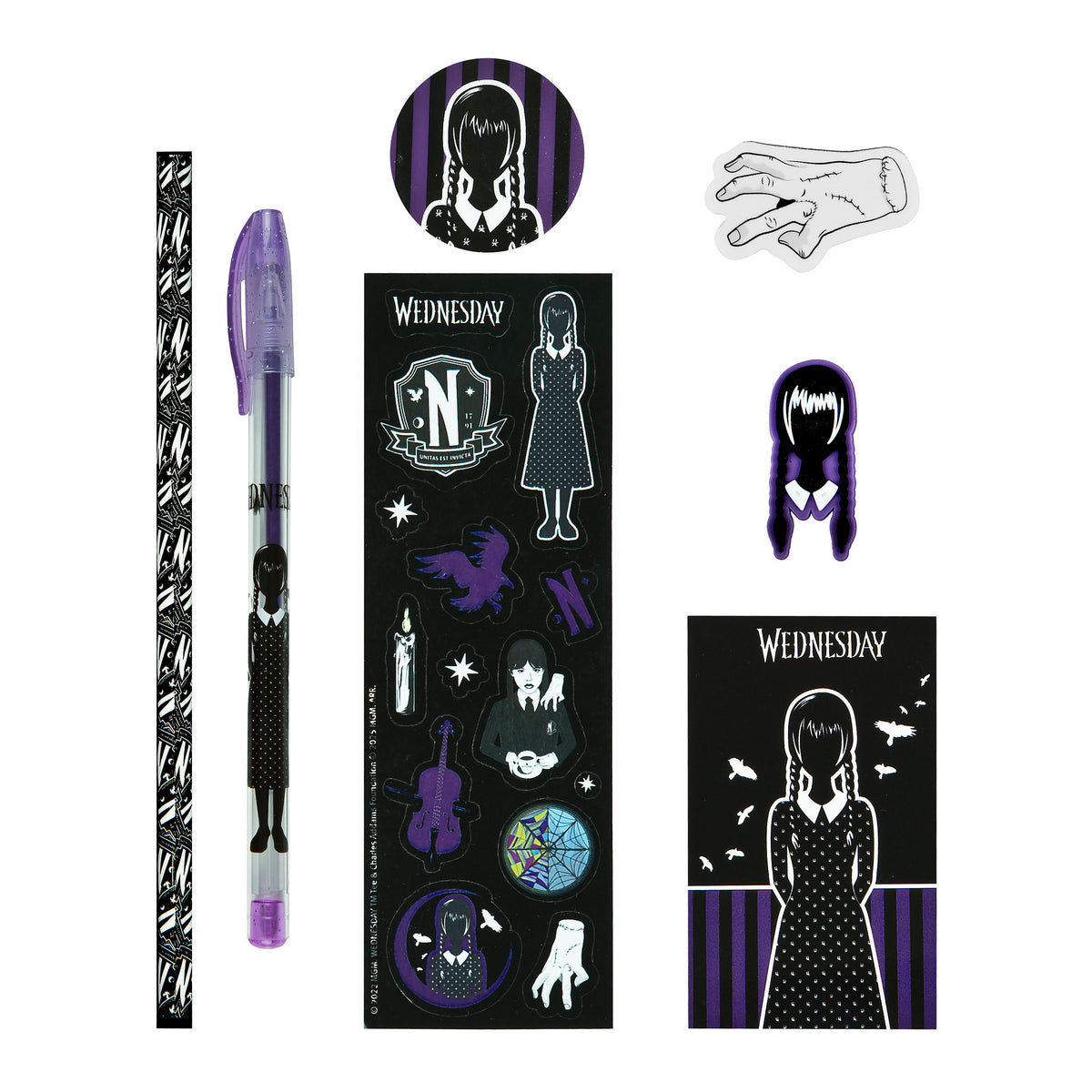 Produktbild Wednesday Addams skrivset, 8-delat
