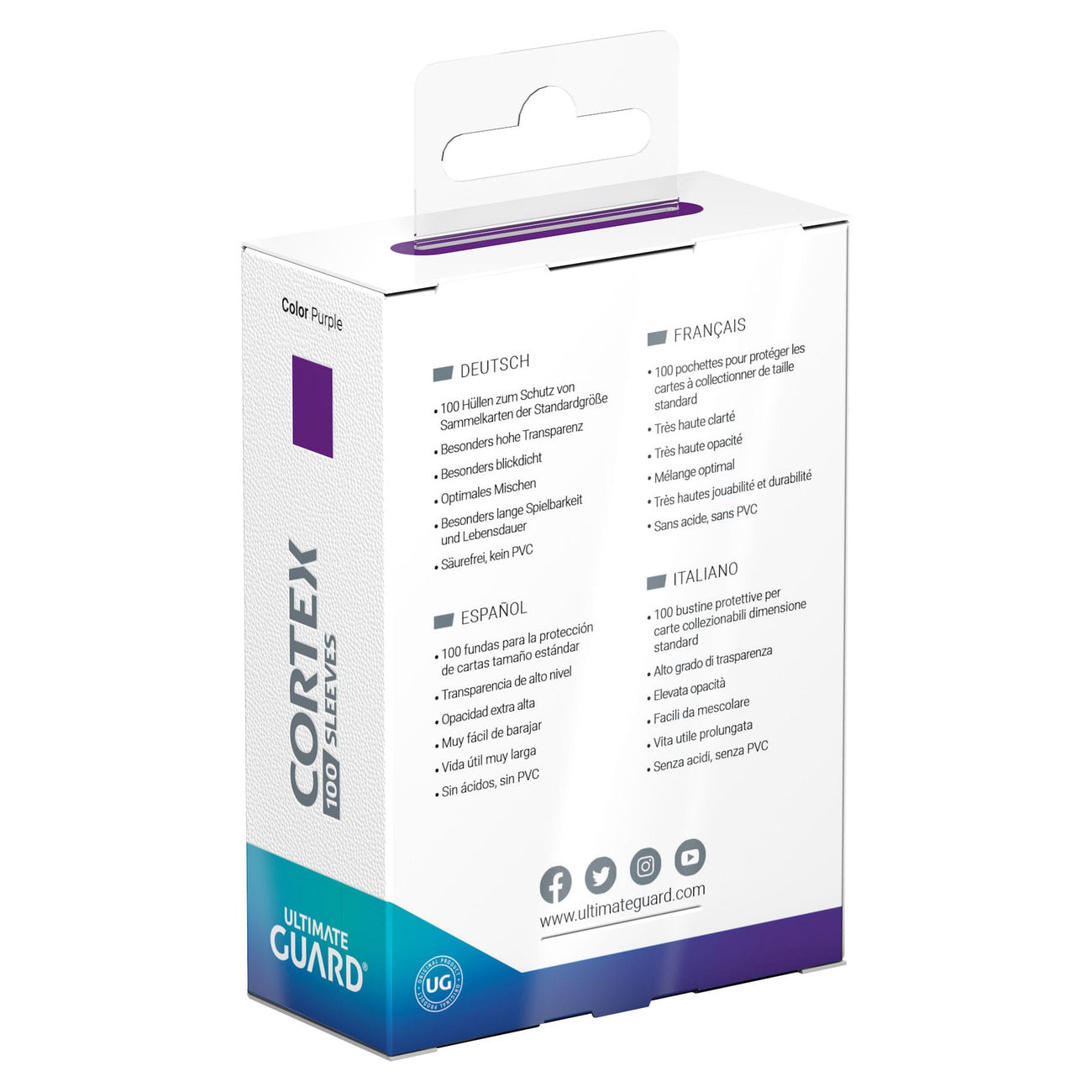 Produktbild Cortex kortfickor lila 100-pack Ultimate Guard för TCG standardstorlek