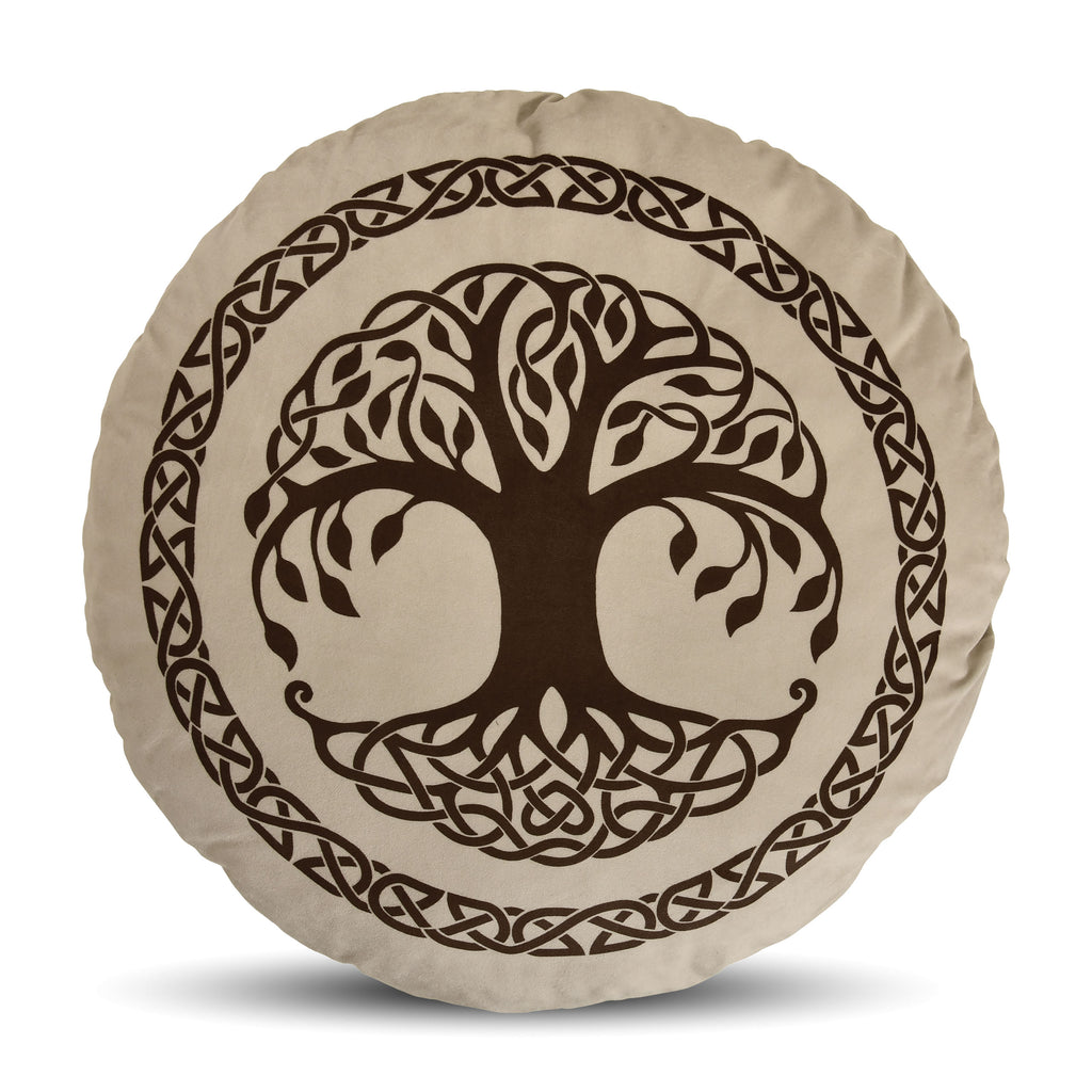 Produktbild Draktränaren - Symbolkudde med världsträdet Yggdrasil brun