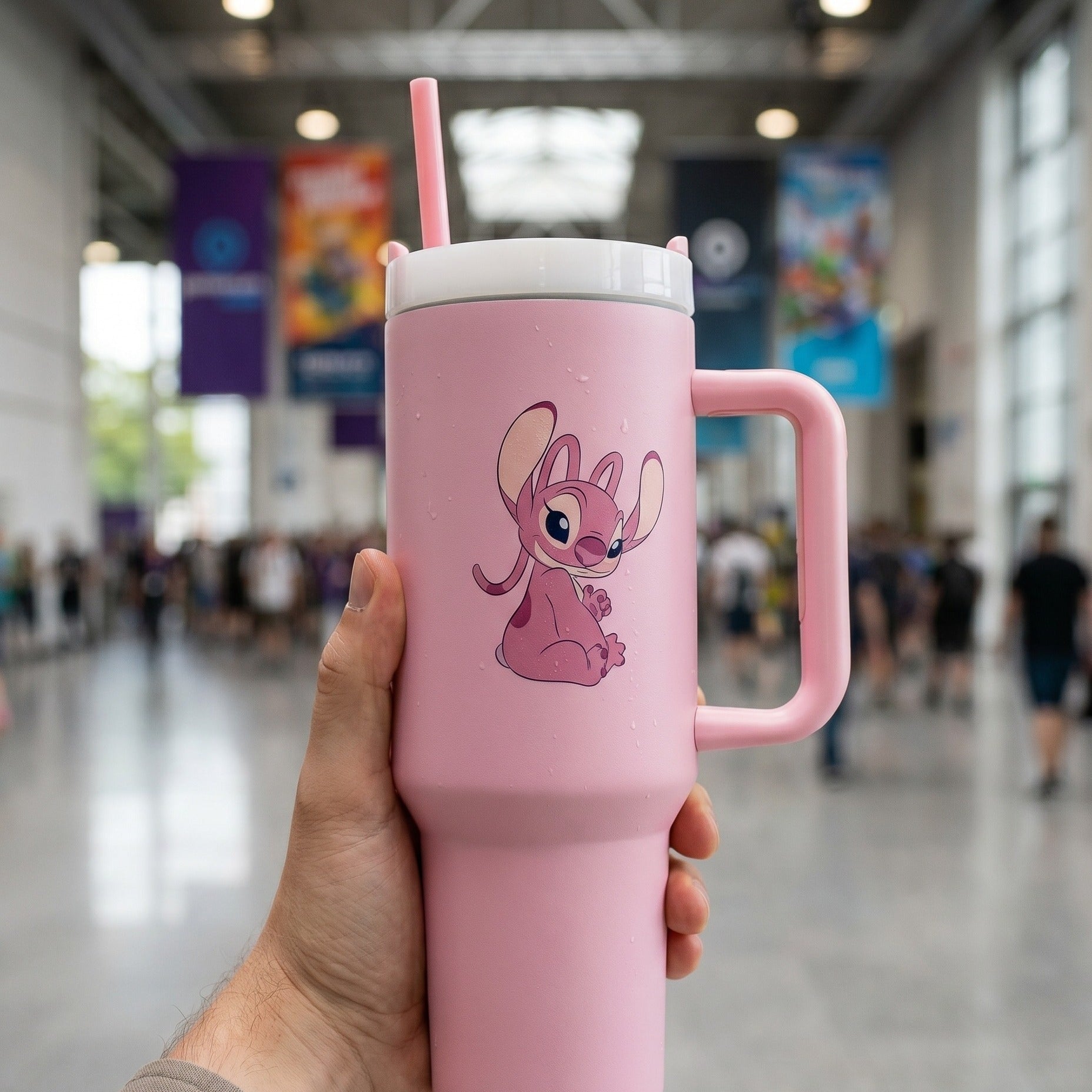 Produktbild Lilo & Stitch - Angel to-go-mugg med sugrör