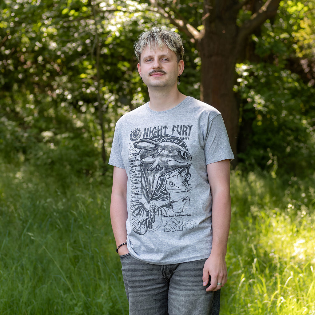 Produktbild Draktränaren - Night Fury Sketch T-shirt grå