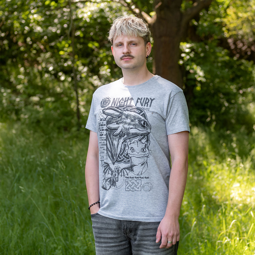 Produktbild Draktränaren - Night Fury Sketch T-shirt grå