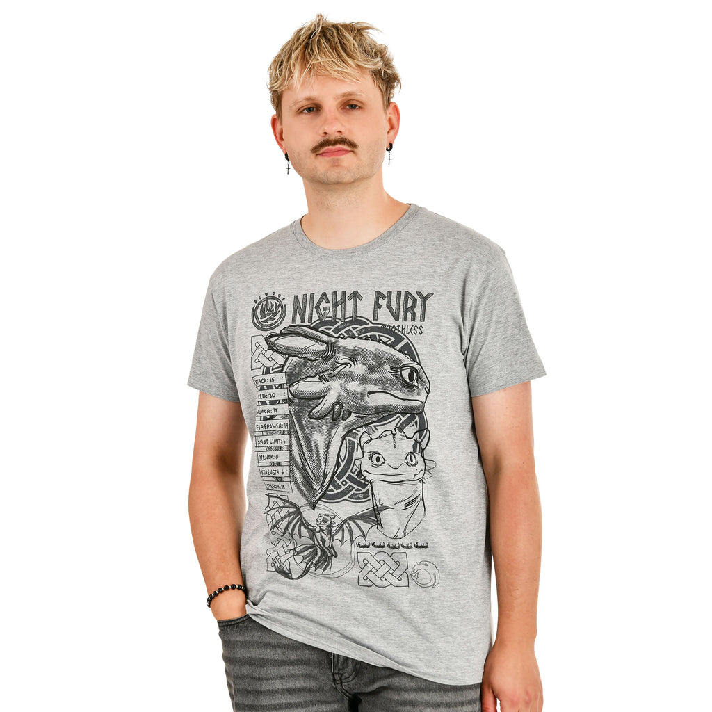 Produktbild Draktränaren - Night Fury Sketch T-shirt grå