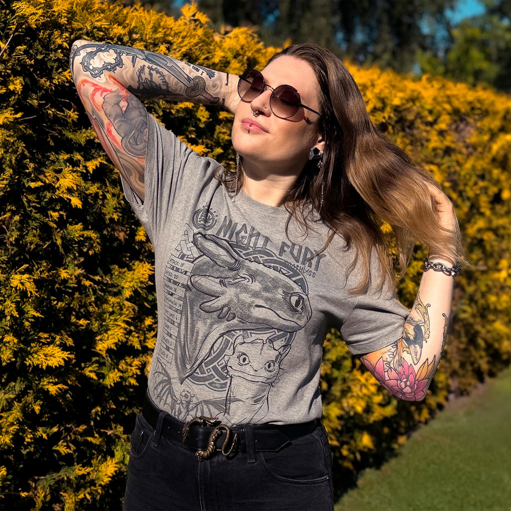 Produktbild Draktränaren - Night Fury Sketch T-shirt grå