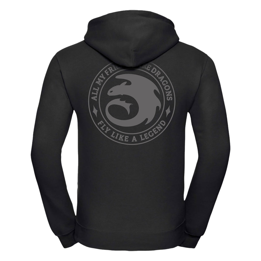 Produktbild Draktränaren - Night Fury Legend svart hoodie