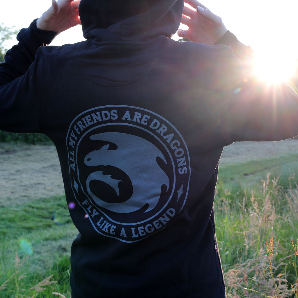 Produktbild Draktränaren - Night Fury Legend svart hoodie