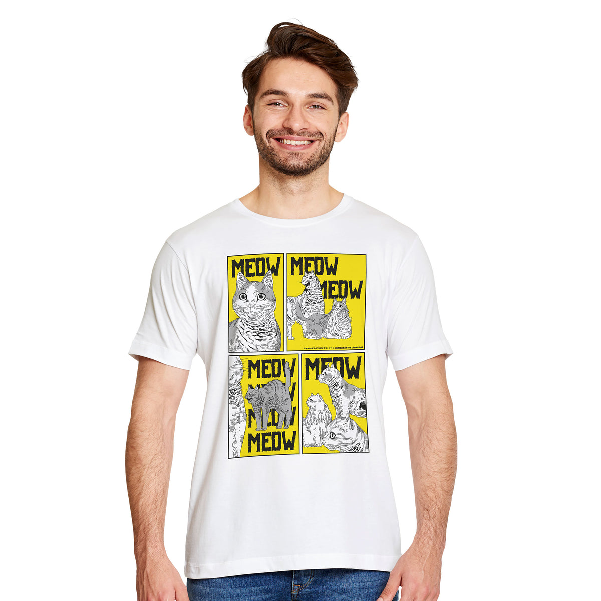 Produktbild Meow T-shirt för Night of the Living Cat-fans vit