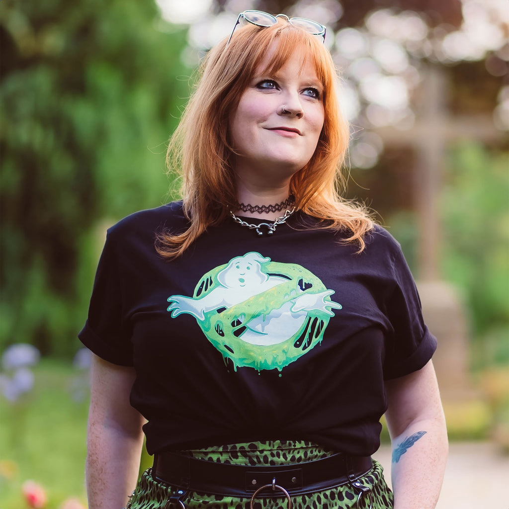 Produktbild Ghostbusters - Glow in the Dark Slime Logo T-shirt Svart