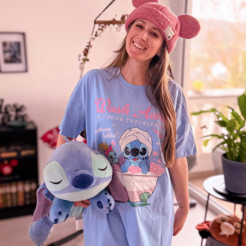 Produktbild Stitch Wash Away lång T-shirt blå - Lilo & Stitch