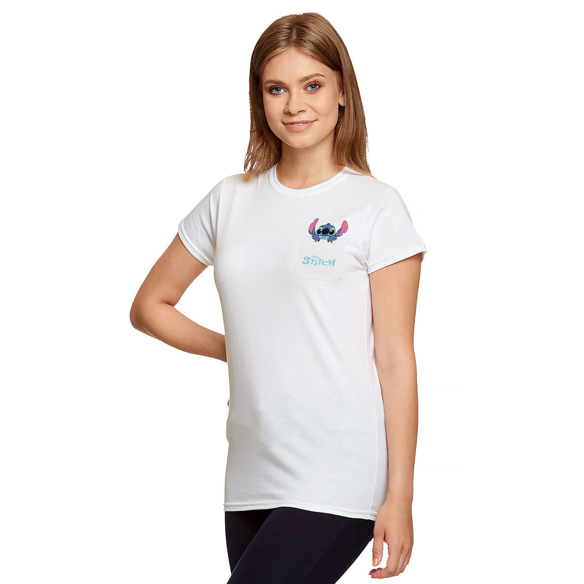 Produktbild Stitch Ficka T-shirt vit - Lilo & Stitch