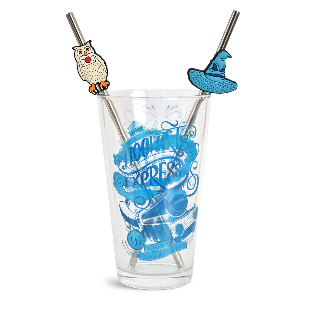 Produktbild Harry Potter - Hogwarts Glas med 2 sugrör