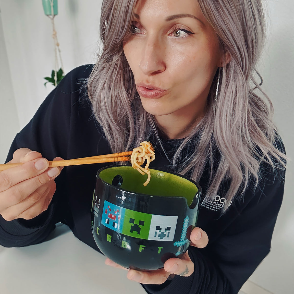 Produktbild Minecraft - Creeper Ramen Skål med Ätpinnar