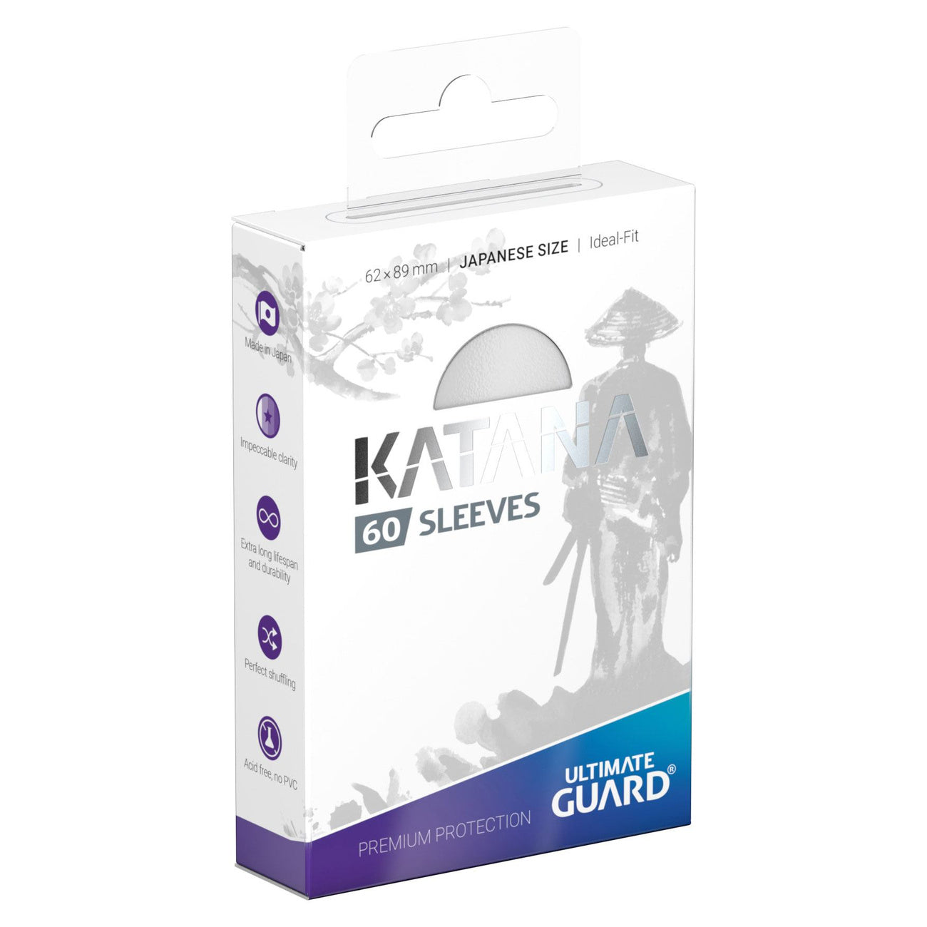 Produktbild Katana Kortfodral Vita 60 Set Ultimate Guard för TCG Japansk Storlek