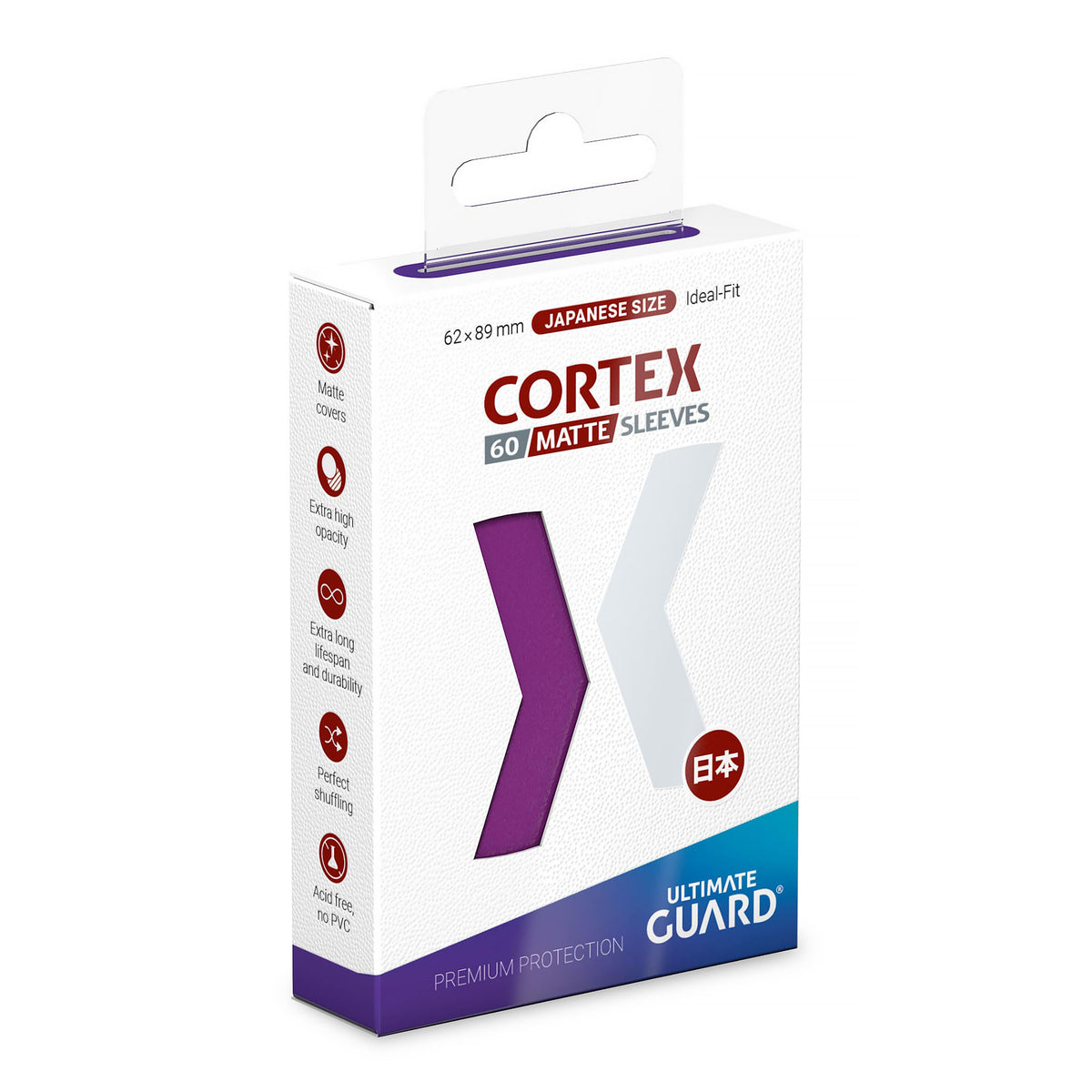 Produktbild Ultimate Guard Cortex kortfodral matt lila – japansk storlek, 60-pack