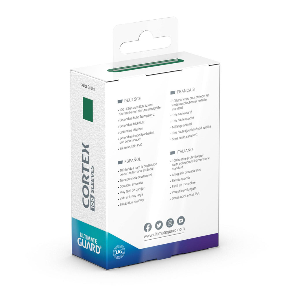 Produktbild Cortex kortfodral gröna 100-pack Ultimate Guard för TCG standardstorlek