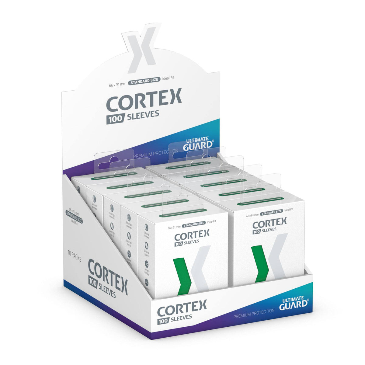 Produktbild Cortex kortfodral gröna 100-pack Ultimate Guard för TCG standardstorlek
