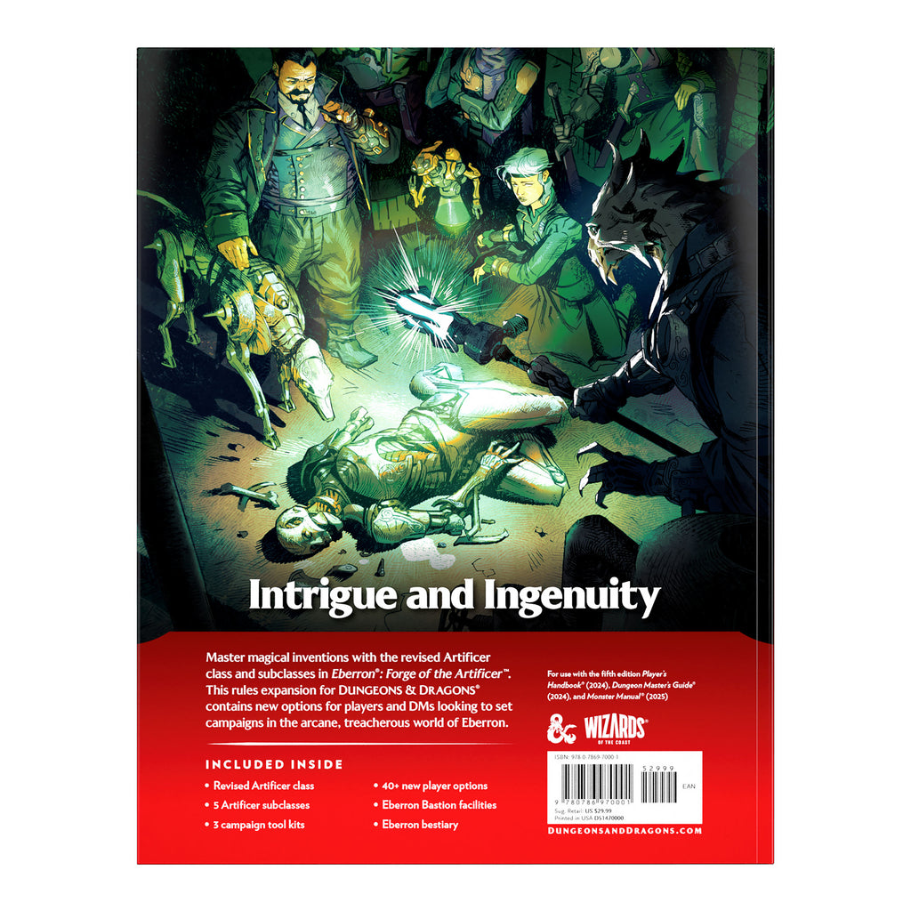 Produktbild Dungeons & Dragons - Eberron: Forge of the Artificer Regelutvidgningsbok Engelsk Utgåva