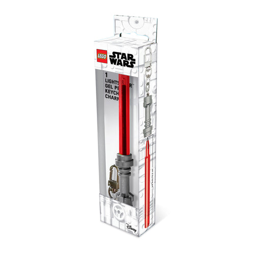 Produktbild Star Wars - LEGO ljussabel gelpenna med karbinhake - röd