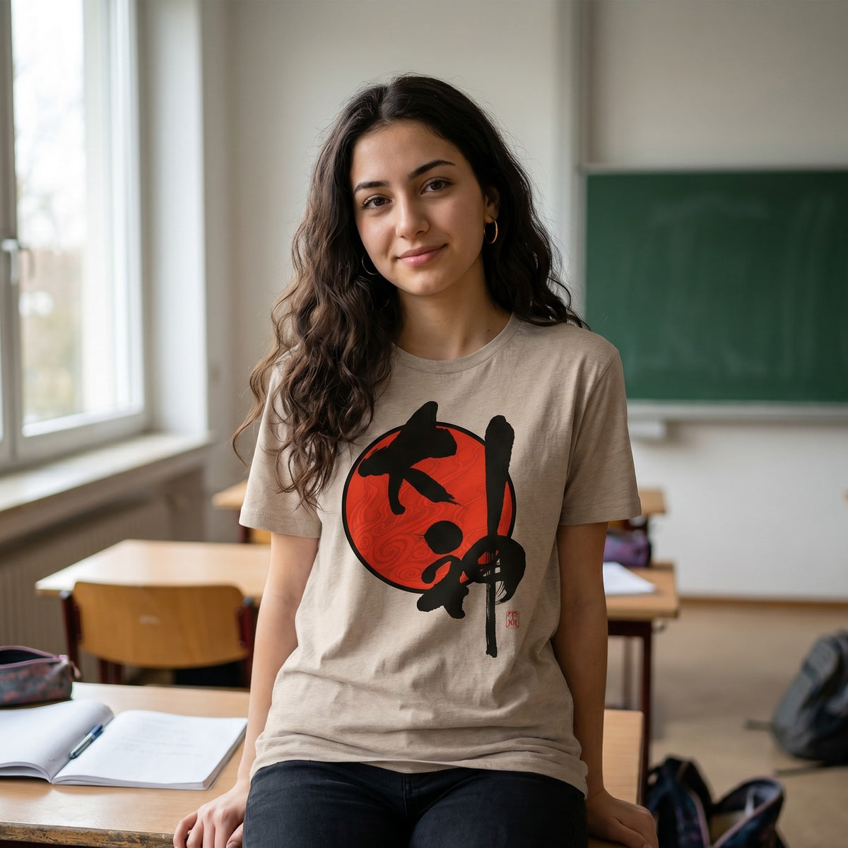 Produktbild Okami - T-shirt med logga, beige