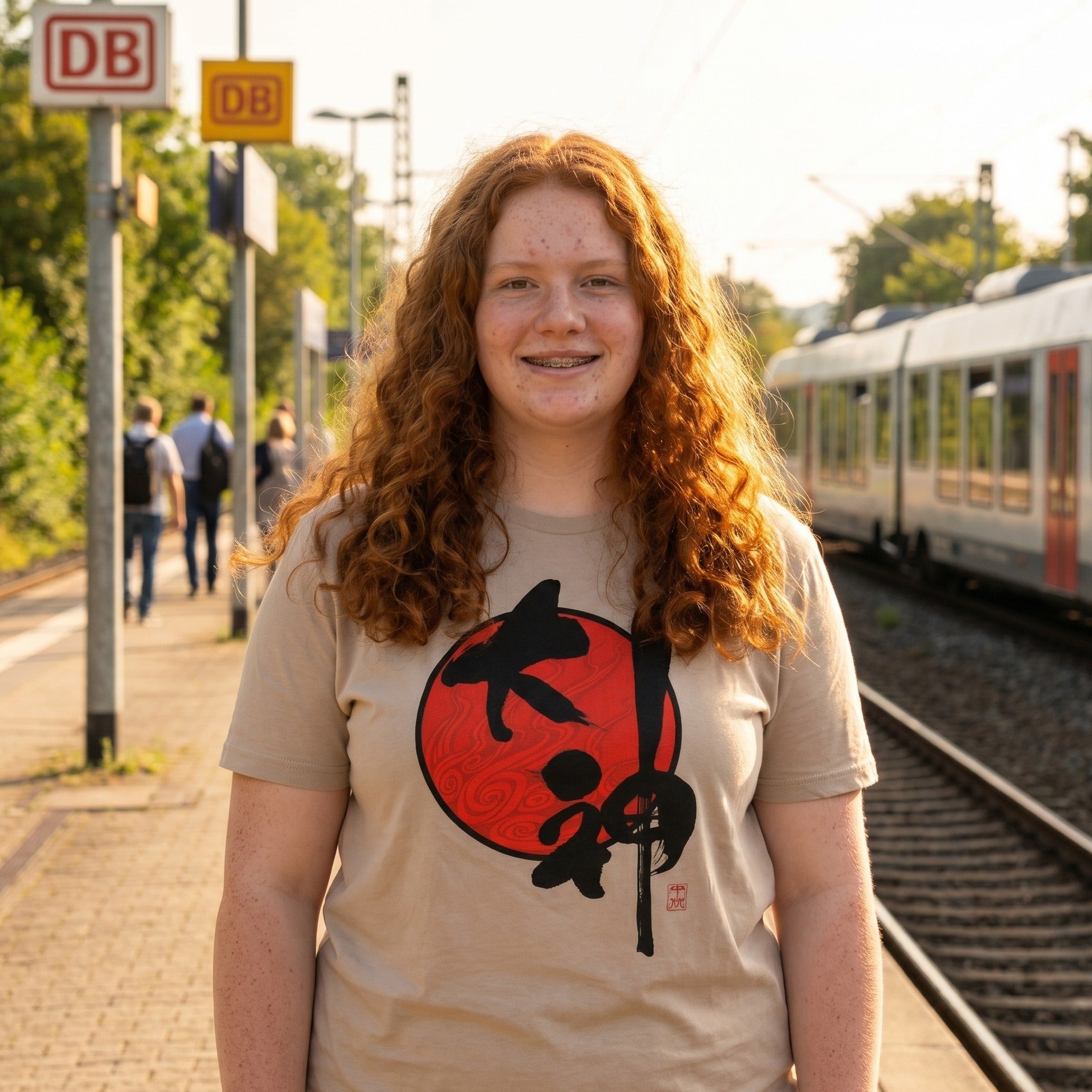 Produktbild Okami - T-shirt med logga, beige