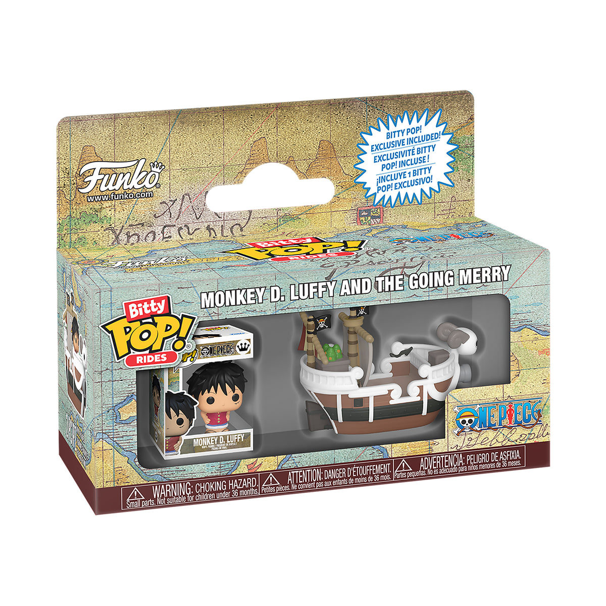 Produktbild One Piece - Going Merry med Luffy Funko Bitty Pop Ride figurset