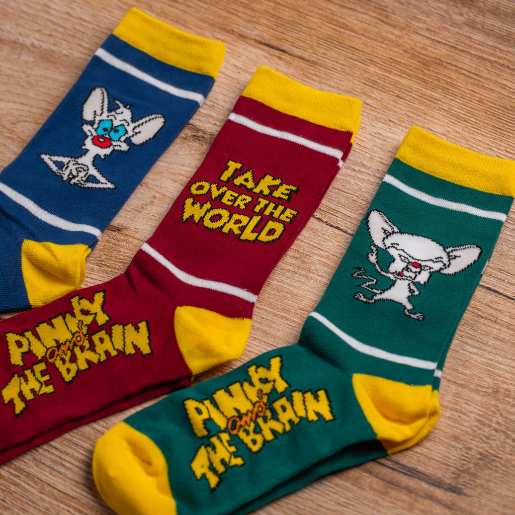 Produktbild Pinky and the Brain - 3-pack Pinky och Brain-strumpor i presentförpackning