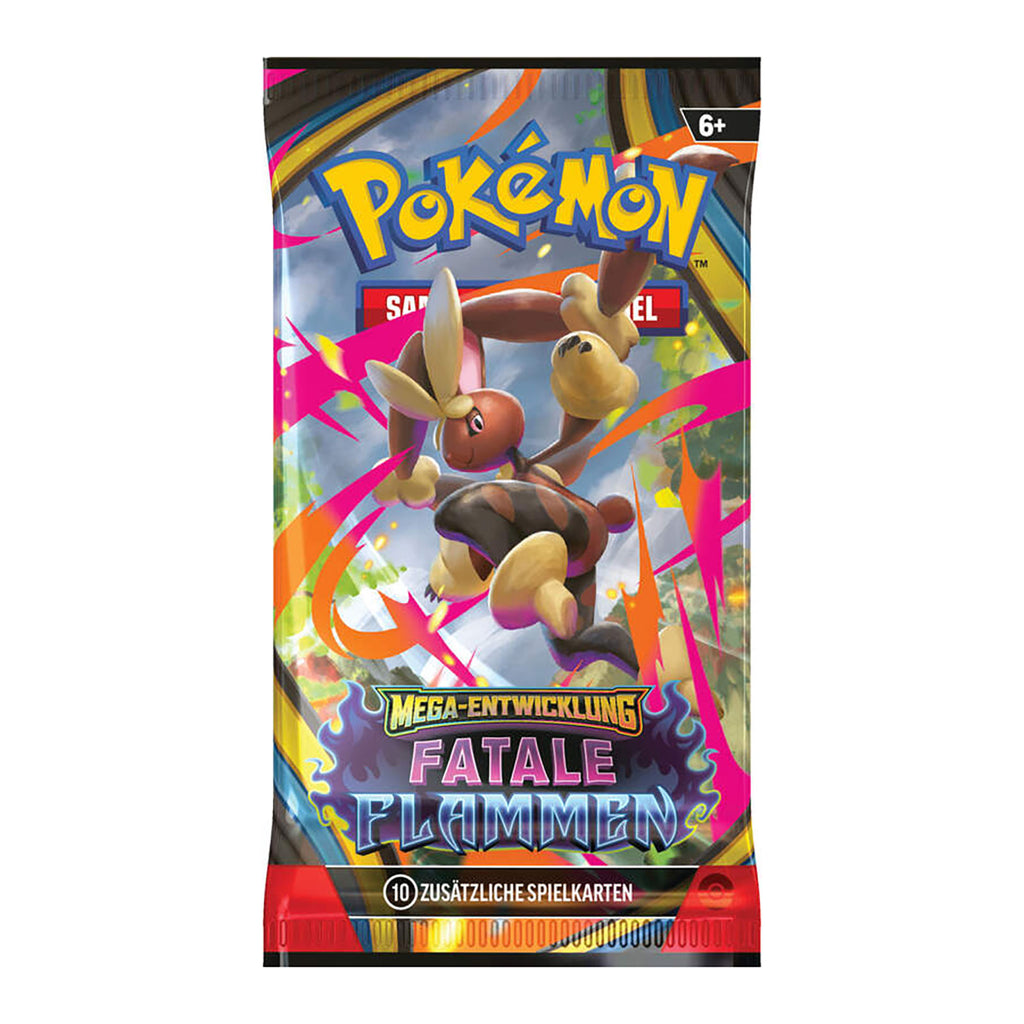 Produktbild Pokémon – Boosterpaket för samlarkort Mega-utveckling Dödliga Lågor