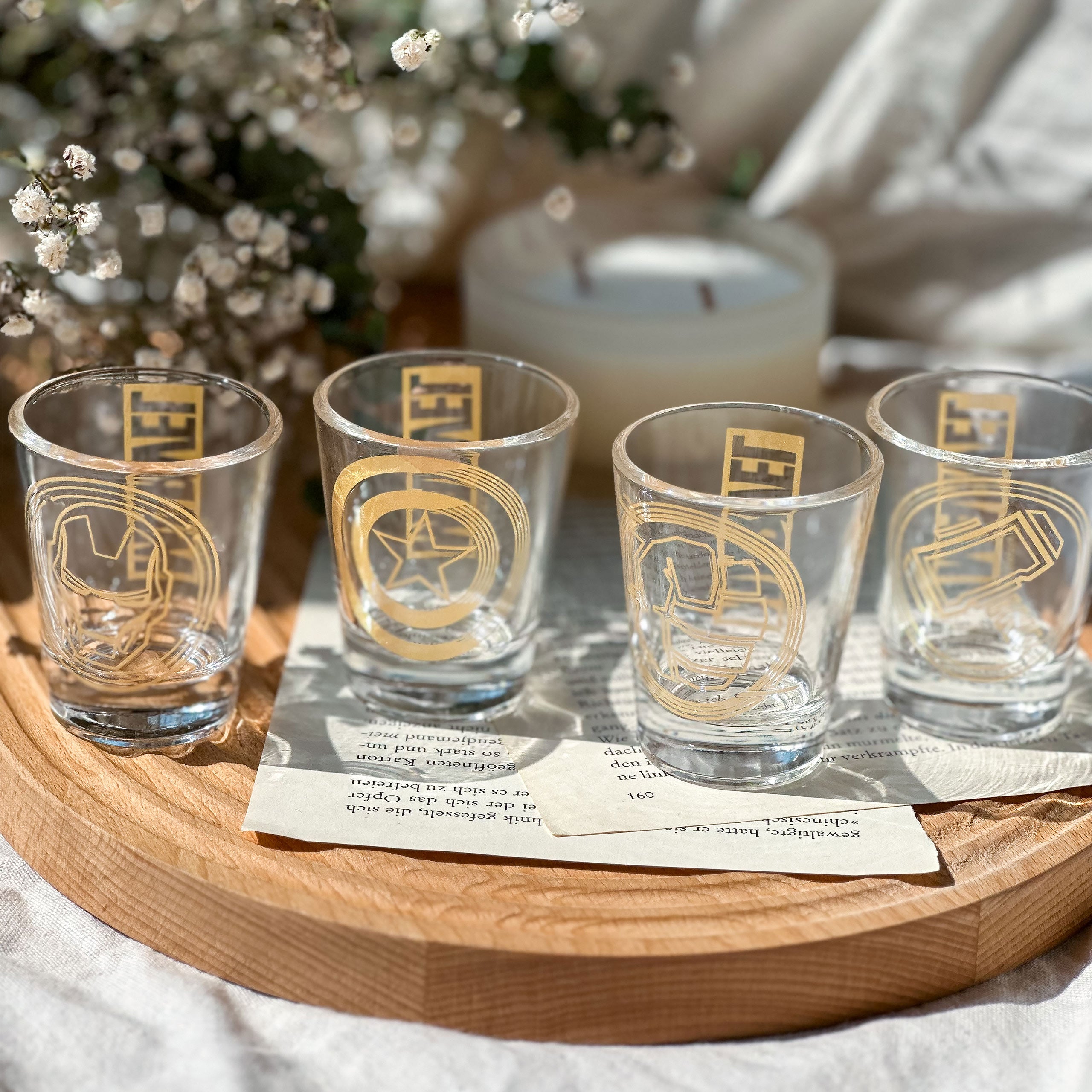 Produktbild Marvel - Symbols set med 4 shotglas