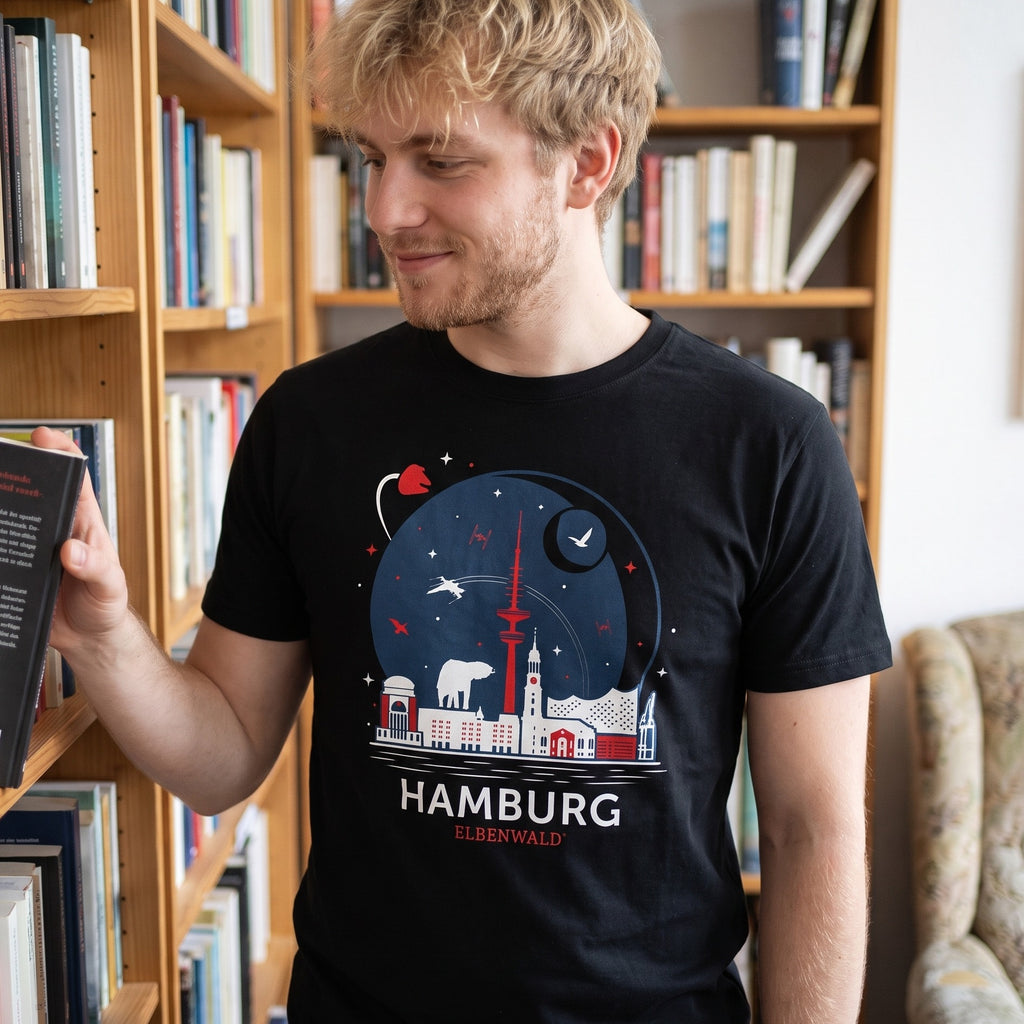 Produktbild Elbenwald i Hamburg Skyline T-shirt svart