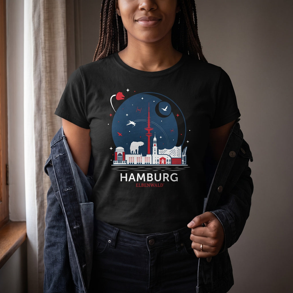Produktbild Elbenwald i Hamburg Skyline T-shirt svart