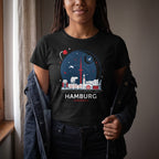 Produktbild Elbenwald i Hamburg Skyline T-shirt svart