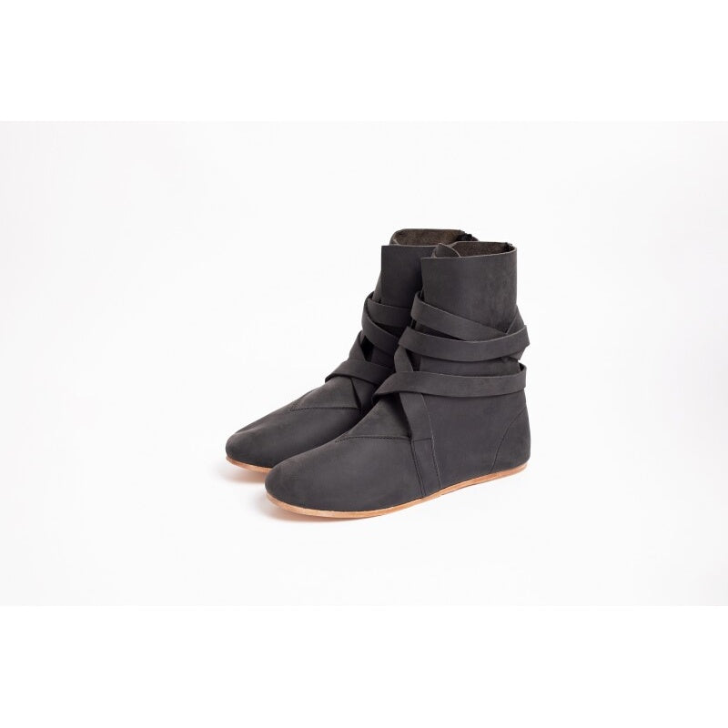 Produktbild Medeltida Haithabu-stövlar med lädersula Sjur svart