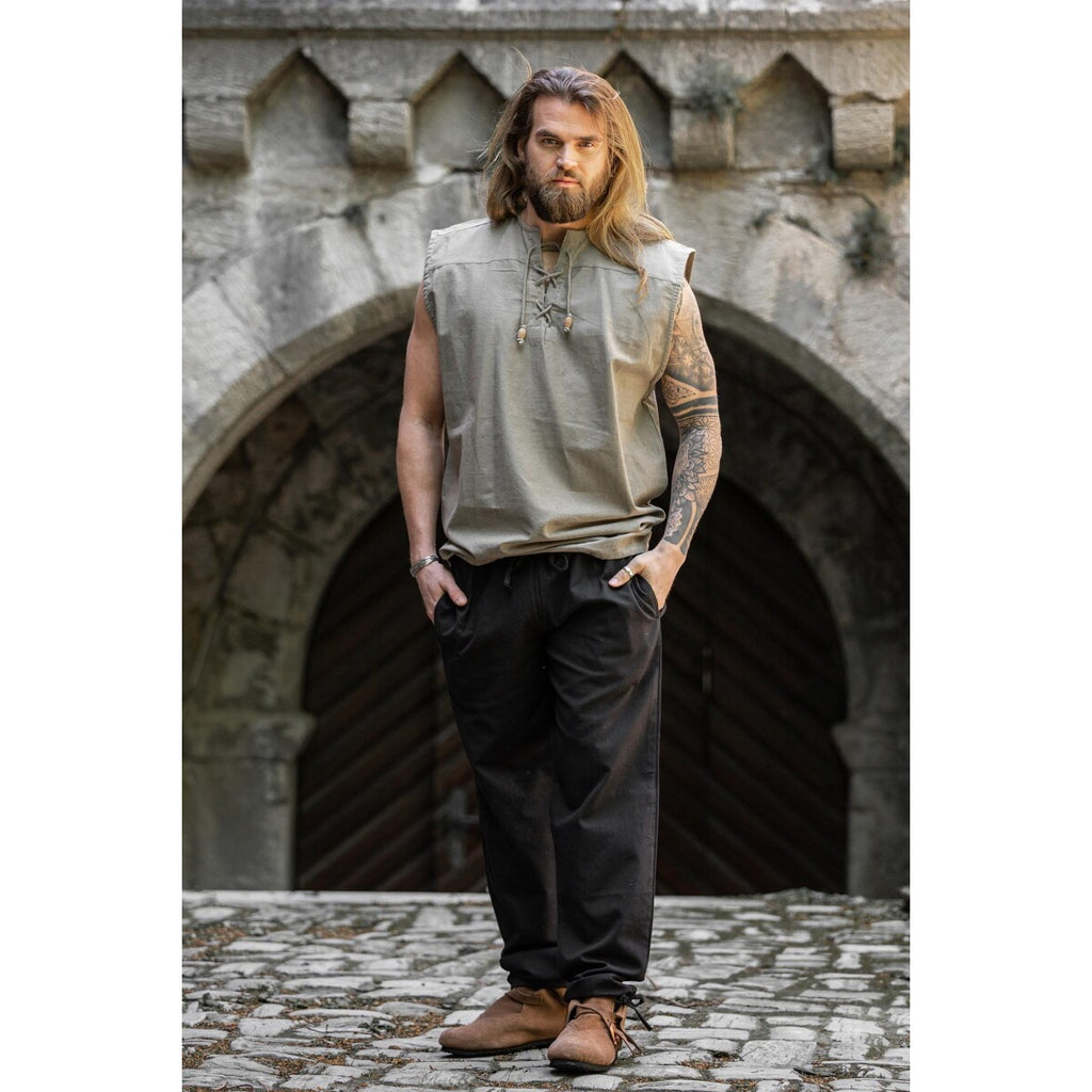 Produktbild Medeltida snörskjorta Jean ärmlös beige