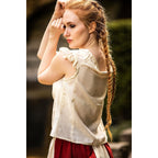 Produktbild Medeltida sommarblus Lotte med volanger beige